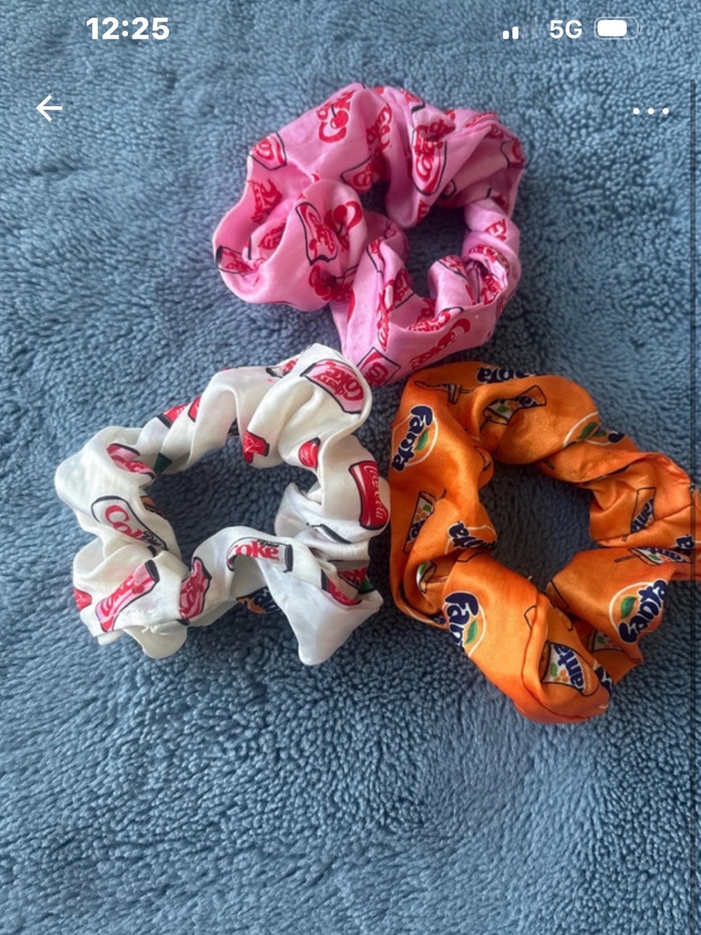 Branded Scrunchie Set - Pink, White & Orange Coca Cola Fanta cherry coke